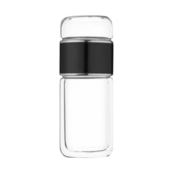 Thickened Glass Tea Cup, Torqee Heat Resistant Insulated Mug with Tea Strainer and Lid, Tea Separation Drinking Cup, for Tea Brewing, Office Desk and Home Kitchen