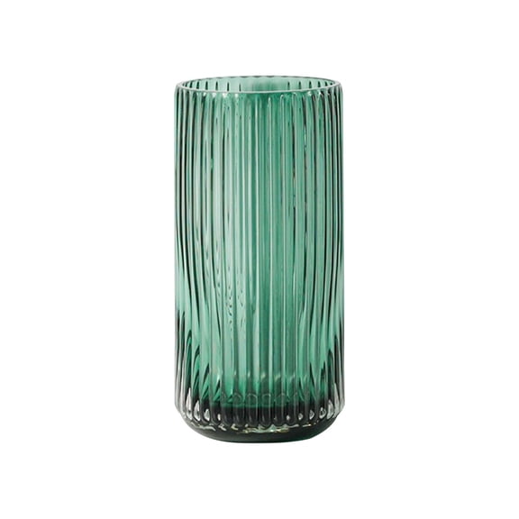 Thickened Glass Vase For Bookshelf Table Office Bathroom Countertop Home Christmas Day Decoration Green 7.9*3.7*3.7 in