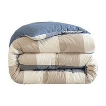 Thickened Grid Pattern All-Season Quilt - 2m Single Size Warm Comforter Core, Soft Cotton Blend Bedding for Spring, Autumn & Winter, Heavy Duty Cozy Bed Quilt for Home