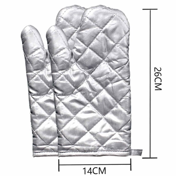 Thickened Heat-Insulating Cotton Baking Gloves, High-Temperature Resistant BBQ Oven Mitts for Kitchen, Microwave & Outdoor Grill, Non-Slip Grip(B)