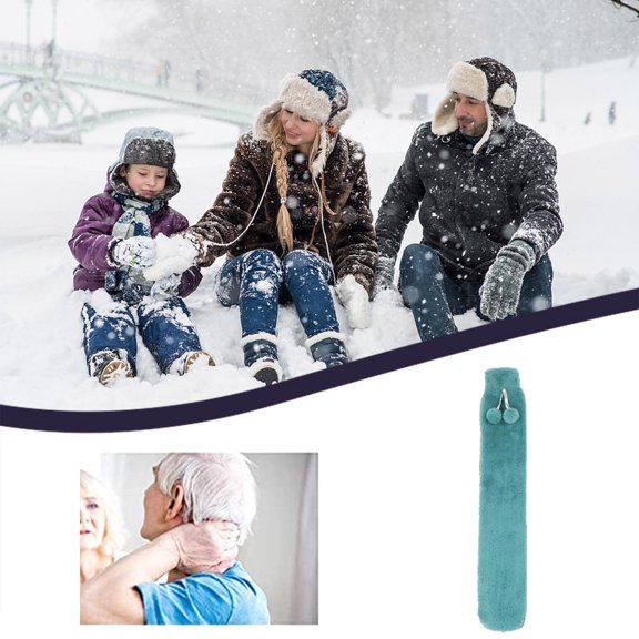 Thickened Hot Water Bottle with Plush Soft Cover, Blue Explosion-Proof Hand Warmer 2L – Premium Natural Warmth for Spring Chilly Nights, Comfort Therapy, Home Use for Xinyat