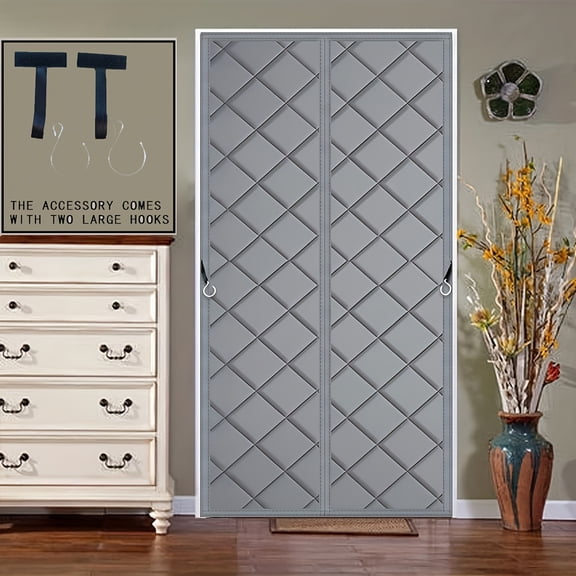 Thickened Insulated Winter Door Curtain - Magnetic, No-Drill, Heavy-Duty, Soundproof & Windproof Thermal Barrier for Doors