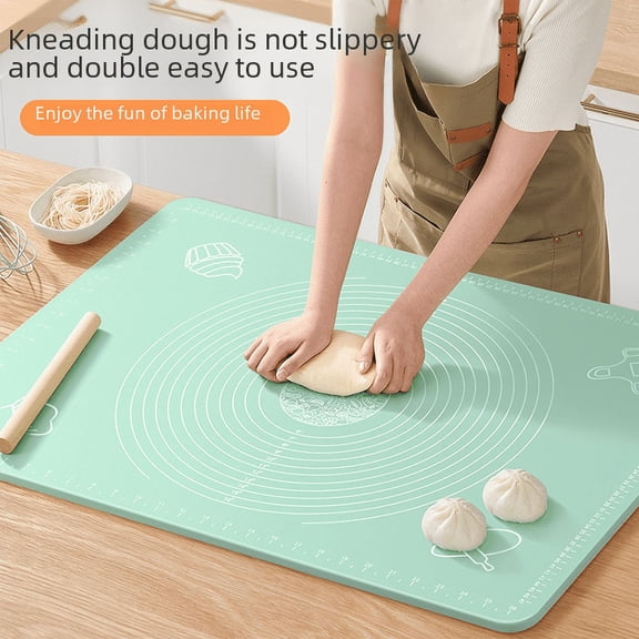 Thickened Kitchen Kneading Mat Durable & Easy to Clean Non-Slip Baking & Noodle Mat Chopping Board Rolling Panel Household & Restaurant Use Green Non-Stick Surface