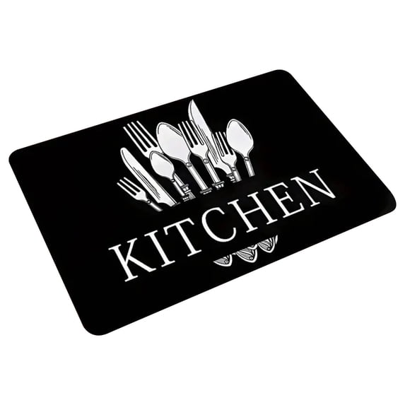 Thickened Kitchen Rugs, Highly Absorbent Soft Washable Kitchen Floor Mats, Available in 3 Sizes, Black