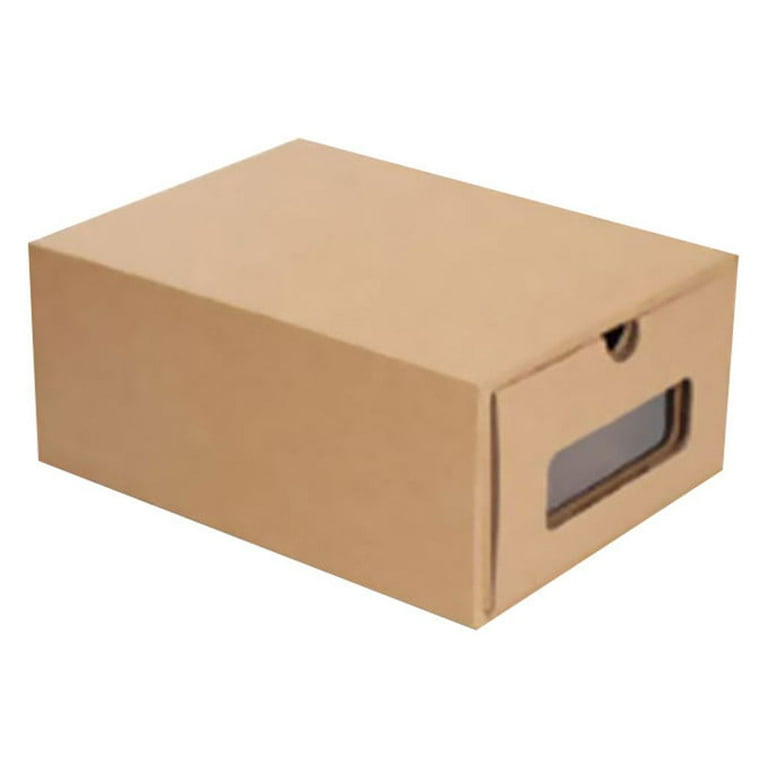 Thickened Kraft Cardboard Box Transparent Drawer Shoebox Receptacle Box