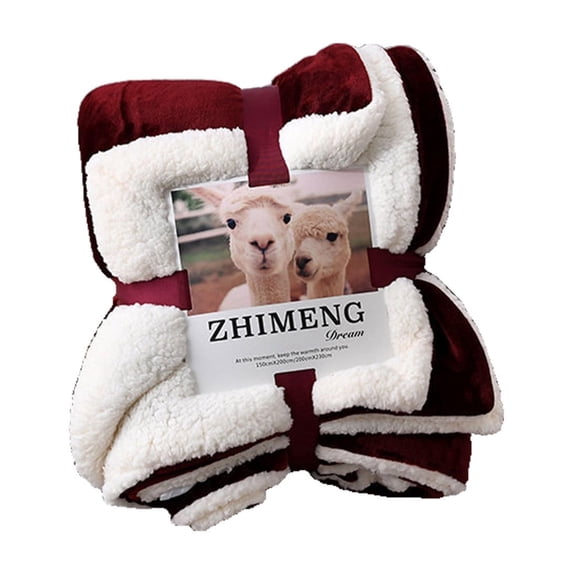 Thickened Lambswool Blanket 150x200cm | Cozy Winter Cover for Home, Travel & Office | Soft & Warm | Available in Gray, Wine, Coffee, Dark Blue, Khaki, Dark Gray