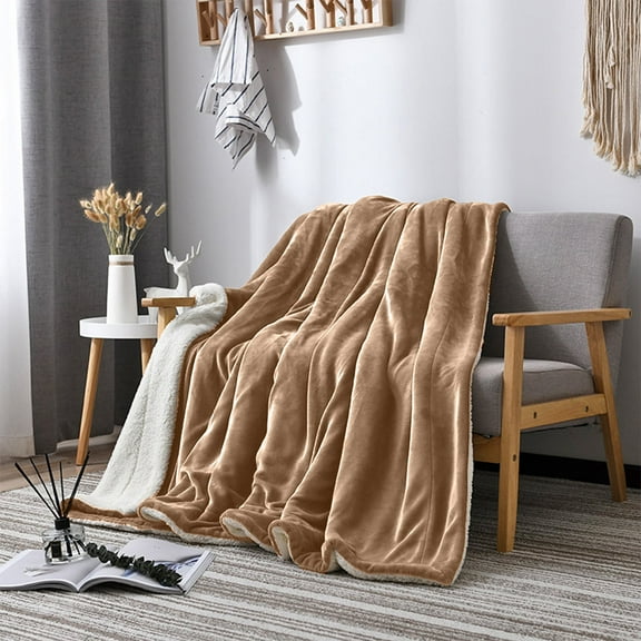 Thickened Lambswool Winter Blanket 150x200cm, Extra Warm Lightweight Cover Blanket for Cold Nights – Multi-Use as Sofa Shawl Gift or Crawling Mat, Non-Deformable