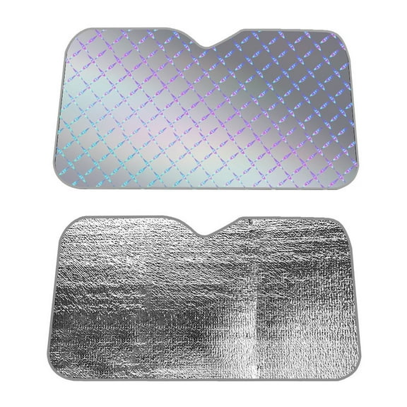 Thickened Laser Reflective Car Sunshade, 55x28 inch Front Windshield Heat Insulation & Sun Blocking Summer Curtain