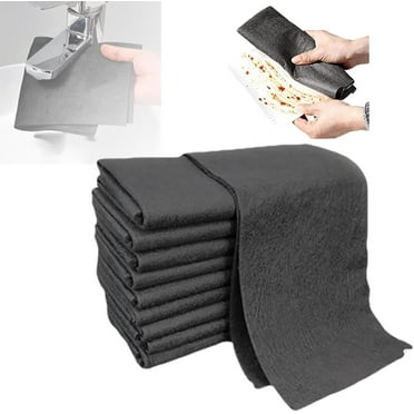 Thickened Magic Cleaning Cloth, 2024 Reusable Microfiber Cleaning Rag Lint Free Cloth, Magic Streak Free Miracle Cleaning Cloth Multipack for Windows Mirror Glass Car (Black, 10Pcs 20 * 30cm)