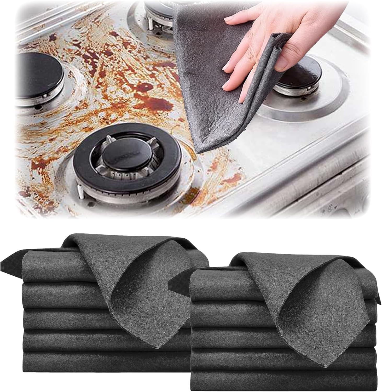 Thickened Magic Cleaning Cloth, 2025 New Reusable Microfiber Cleaning ...