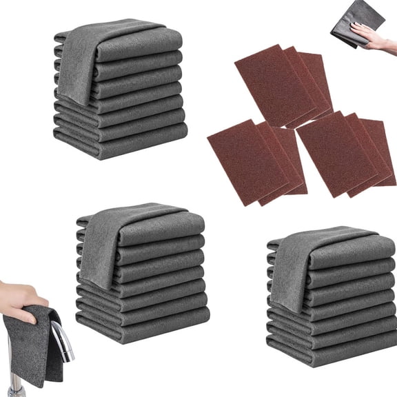 Thickened Magic Cleaning Cloth, 2026 Upgraded Reusable Cloths, Streak Free Lint Free Miracle Rags for Kitchen Glass Car Stainless Steel, Heavy Duty Household Cleaning Towels (18)