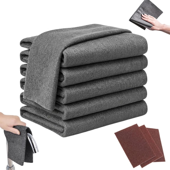 Thickened Magic Cleaning Cloth, 2026 Upgraded Reusable Cloths, Streak Free Lint Free Miracle Rags for Kitchen Glass Car Stainless Steel, Heavy Duty Household Cleaning Towels (6)