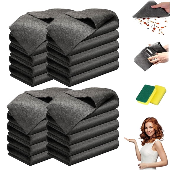Thickened Magic Cleaning Cloth, Dual-Sided Streak Free Towel, Reusable Absorbent Microfiber for Kitchen Window Glass Stainless Steel Appliances