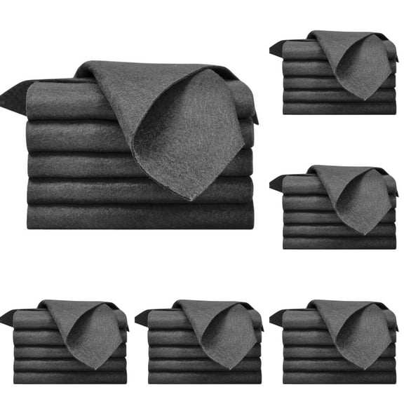 Thickened Magic Cleaning Cloths | 10Pk Lint-Free Glass Polishing Pads, 10-Pack Black Padded Glass Cleaning Cloths, Absorbent Waterless Fiber Cloth for Streak-Free Window and Mirror Cleaning