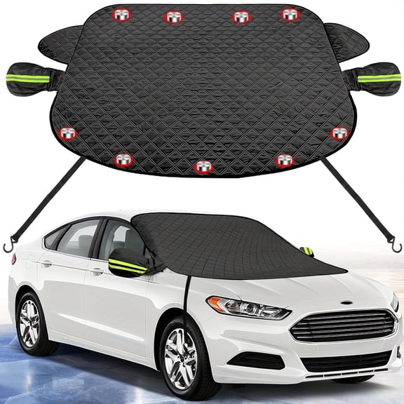 Thickened Magnetic Windshield Shield,Multi Layer Insulated Fabric,Strong Magnetic Attachment,Full Coverage Weather Defense,Anti Freeze Snow Cover for Vehicle Exterior and Long Time Outdoor Parking