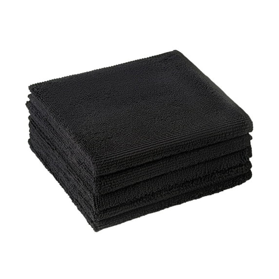 Thickened Microfiber Cleaning Cloths - Absorbent Multi-Use Rags, Lint-Free Towels for Kitchen Table Car Dish Wiping Cleaning ( Black )