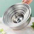 thumbnail image 1 of Thickened Mixing Bowl with Lid and Silicone Base - Measuring Scale Bowl for Baking, Prep, Kitchen, Silver, Size L, 1 of 3