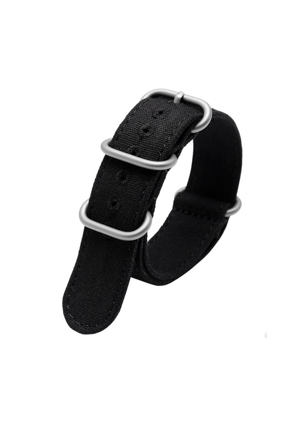 Thickened Nylon Canvas Watch Strap Equipped Sith Five-ring Black Buckle Steel Universal Bracelet Replacement Band Fit For Omega