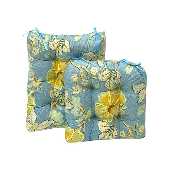 Thickened Outdoor Chair Cushions, 2 Pack Printed Seat Pads for Patio Furniture, Fits 17x17 & 17x21 Inch Chairs, All-Weather Comfort, Multicolor