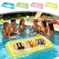 thumbnail image 1 of Thickened PVC Pool Inflatable Ice Bar, Floating Fruit Drink Serving Tray, Multi Cup Holder Buoyant Float, Water Entertainment Accessory for Summer Pool Party Beach Use, B-Yellow, 1 of 7