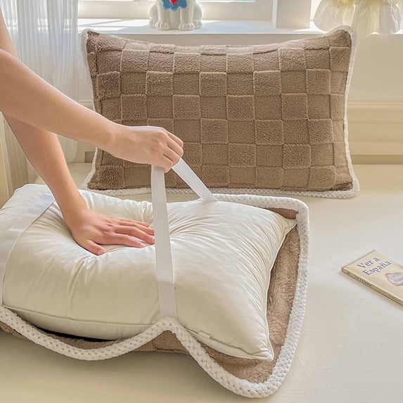 Thickened Pillowcase Pillow Towel Isolation Cover Soft Warm Cushion Sleeping Pillow Protector