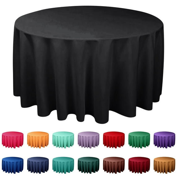 Thickened Plain Cloth Solid Color Round Tablecloth, Party Supplies, Washable Circular Table Cover for Picnic, Dinner, Holiday Party
