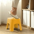 thumbnail image 1 of Thickened Plastic Mini Stool - Lightweight & Sturdy Step Stool for Home, Living Room, Bathroom, Shoe Changing - 20.5x19.5x16cm - Red/Yellow/Green/Beige, 1 of 8