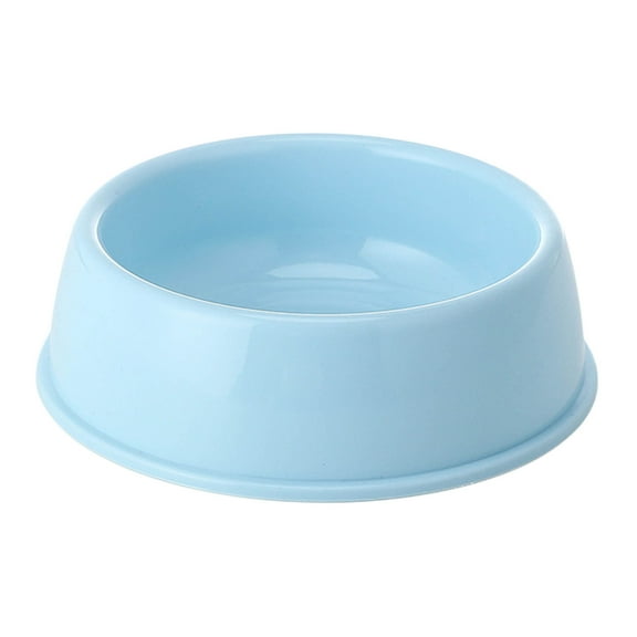 Thickened Plastic Pet Bowl for Cats & Dogs | Non-Slip Non-Spill Food & Water Dish | Single Pet Use | 7.2x7.2x2.13 Inches | Blue, Green, Pink, Orange, Yellow
