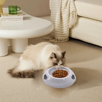 Sahpxhe Thickened Plastic Pet Bowl, Food Bowl Pet Food Bowl Non Slip And Non Spill for Cats and Dogs 6.88x5.11x2.28 Inch Gray