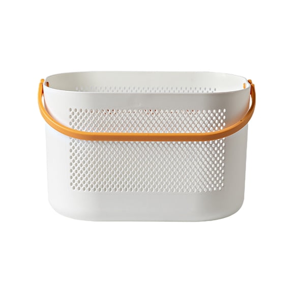 Thickened Plastic Shower Caddy Basket With Handle For Bathroom Storage Yellow 1 Count