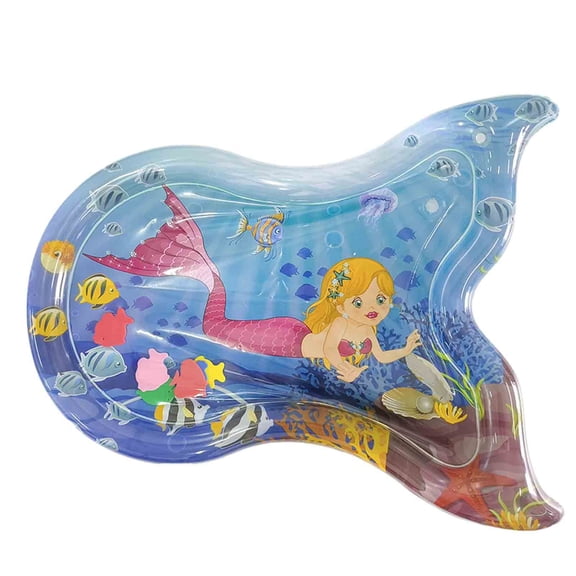 Thickened Play Mat 2025 Pet Water Bed Water Filled Cat Pad Sensory Pet Bed With Floating Fish Interactive Play Mat For Summer Indoor Dogs Cats Inflating Tools Cool Doggie Bed Dog Kennel Pad 35 Large