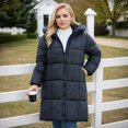 thumbnail image 1 of Thickened Plus Size Solid Color Women's Down Jacket plus Size Long Winter Jackets for Women 3x Womens plus Size Clothes Womens Snow Jacket plus Size Womens Hooded Jacket Winter Womens Jacket with Hood, 1 of 4