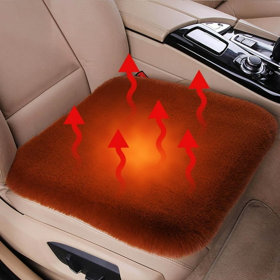 Thickened Plush Car Seat Cushion Set, Winter Fuzzy Plush Fluffy Car Seat Warmer Covers, Soft Fluffy Protector Warm Faux Rabbit Fur Non-Slip Front and Back Seat Covers