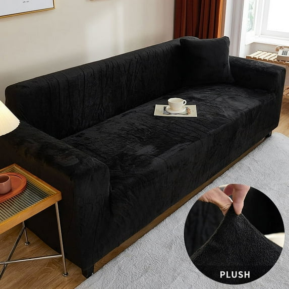 Thickened Plush Sofa Cover For Living Room Solid Color Elastic Sofa Slipcovers Tight Wrap Alllusive Non Slip Sofa Towel