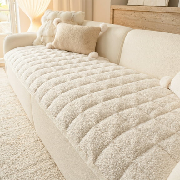 Thickened Plush Sofa Cushion for Autumn and Winter | Non-Slide Fabric Seat Pad for Sofa, Bedside, Window Sill, Car Seat | Soft, Durable, Multi-Functional