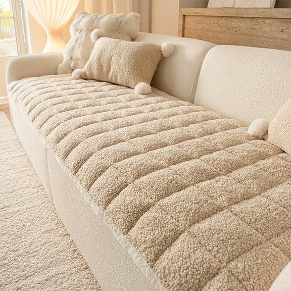 Thickened Plush Sofa Cushion Non-Slip Bottom for Living Room Decor, Ultra-Soft Velvet Seat Pad, Multi-Functional Use as Window Sill Mat or Bedside Rug, Size: 27.56×47.24 inches