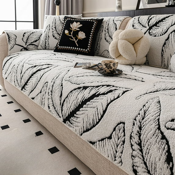 Thickened Polyester Sofa Cushion with Non-Slip Back for Winter Warmth and Comfort, 90x70 cm