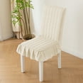 thumbnail image 1 of Thickened Quilted Chair Cover Set, Stretchable Full-Coverage Stool Cover & Dining Chair Slipcover, Washable Wrinkle-Resistant Protector for Home, Restaurant & Party Chairs, White, 1 of 6