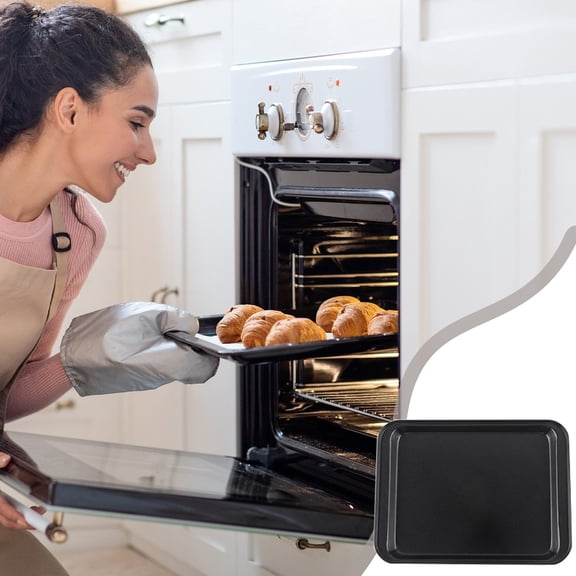 Thickened Rectangular Nonstick Baking Pan for Cake Bread, 14x10 Inch Carbon Steel Oven Tray, Easy Release