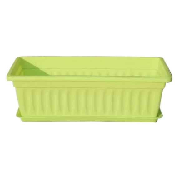 Thickened Rectangular Pot Gardening Vegetable Planting Box, Flower Window Pp Resin Rectangular Window Planters Vegetables Growing Container Garden Flower Pot for Balcony with Trayc(Green,)