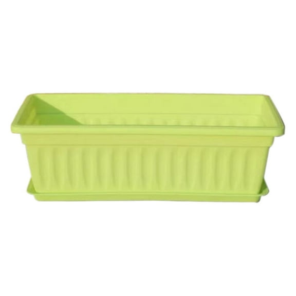 Thickened Rectangular Pot Gardening Vegetable Planting Box, Flower Window Pp Resin Rectangular Window Planters Vegetables Growing Container Garden Flower Pot for Balcony with Trayc(Green,)