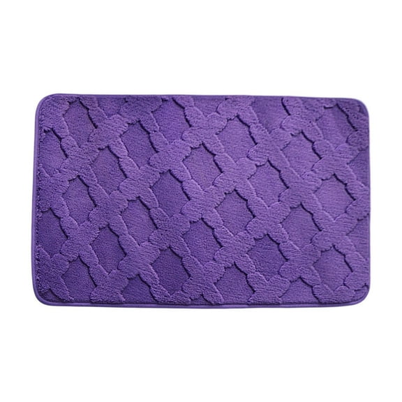Purple Shaggy Floor Mat High Density Pile Non Slip Base Quick Dry Bath Rug For Toilet Decor Plush Comfort Machine Washable Lavender