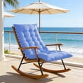 thumbnail image 1 of Thickened Rocking Chair Cushion Set for Recliner and Folding Chairs, Breathable Polyester with Secure Straps for Stability and Comfort Blue, 1 of 5