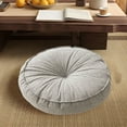 thumbnail image 1 of Thickened Round Floor Cushion, Natural Linen Pouf Seat for Balcony Window Tatami Mats, Japanese Style Home Decor Pillow, 1-Piece(Gray), 1 of 6