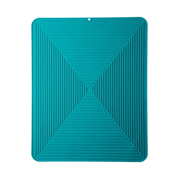 Thickened Rubber Bar Mat with Drainage Slip-Resistant Bottom | 39.8x24.8cm Heat Insulation Placemat for Dining Table Counter Stove | Waterproof Kitchen Mat for Restaurants Cafes Home Use