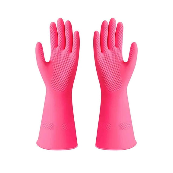 Thickened Rubber Cleaning Gloves for Dishwashing - 0.99 Pair Heavy Duty Household Kitchen Gloves with Non-Slip Grip, Puncture Resistant, Oil & Leak Proof, Food Safe, Flexible Fit, 67g Weight UKHBMC