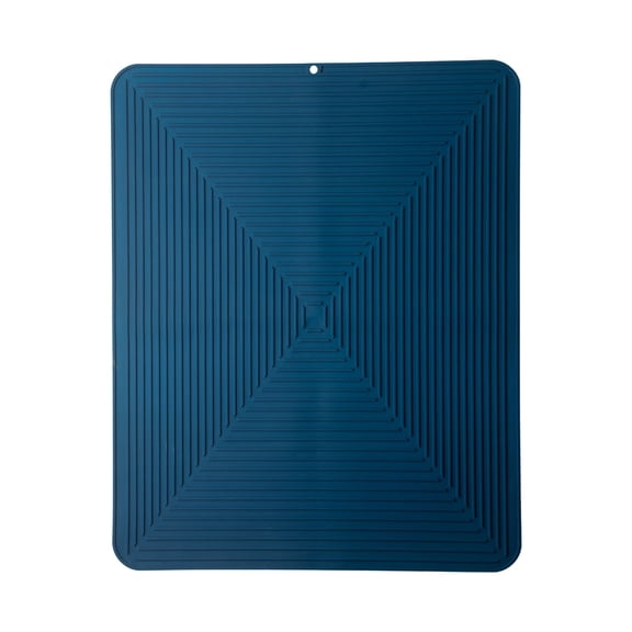 Thickened Rubber Plastic Dining Placemat | Slip Resistant Heat Insulation Mat for Table Bar Counter | Fast Drainage Spill Protection | 39.8x24.8cm | 1 Piece | Waterproof Durable Tabletop Protector