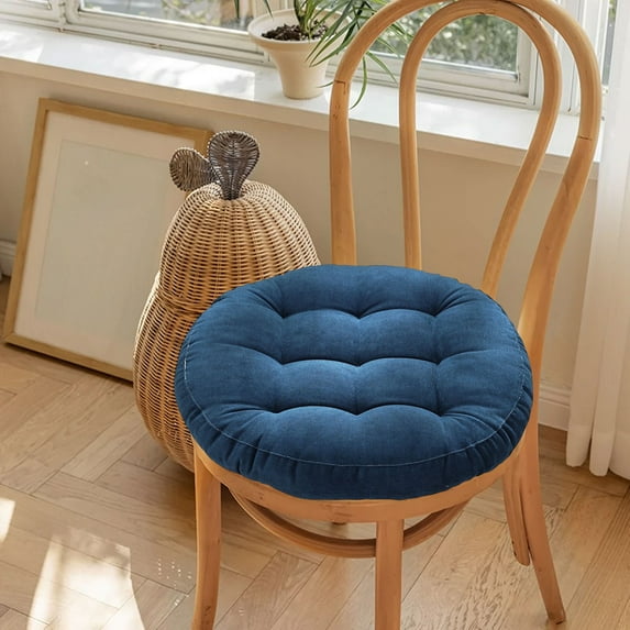 Thickened Seat Cushion with Soft Corduroy Cover, Comfortable Chair Pad for Kitchen Dining Office Chair, Foam Support for Long Sitting(Blue)