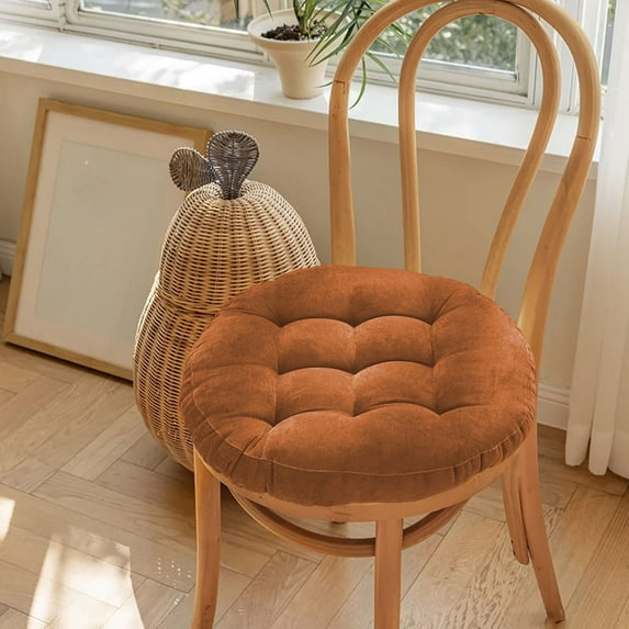 Thickened Seat Cushion with Soft Corduroy Cover, Comfortable Chair Pad for Kitchen Dining Office Chair, Foam Support for Long Sitting(Coffee)