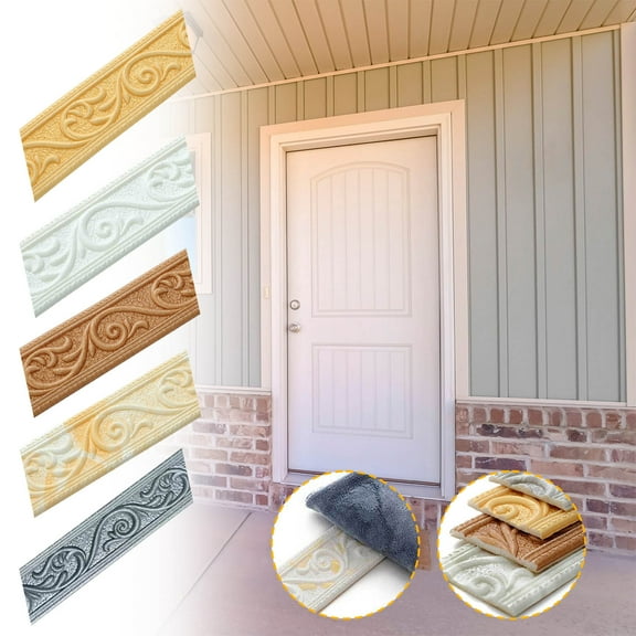 Thickened Self-Adhesive 3D Stereo Waist Line - 90.5x2.3in Waterproof Wall Border for Background Walls, Top Corner Line Decorative Wall Sticker for Home Renovation, D